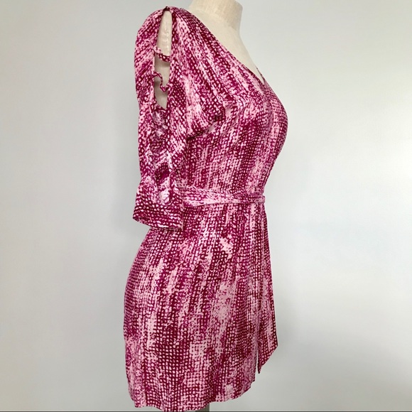 G By Guess purple and pink arm cutouts mini dress - Picture 2 of 8